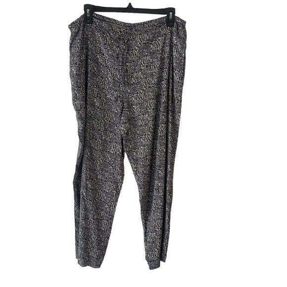 Chico's Design Women's Size 1 Small Blue Printed Pull On Flowy Crop Pants - Picture 1 of 9